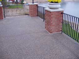 brick porches with aggregate cement 